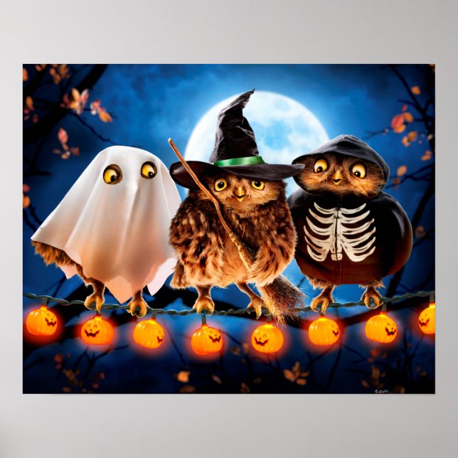 Halloween Owls Poster (Front)