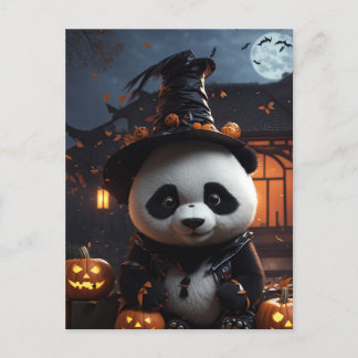 Halloween panda postcard
