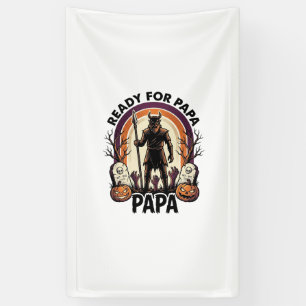 Halloween Papa Shirt Vintage Graveyard Sunset Desi Banner