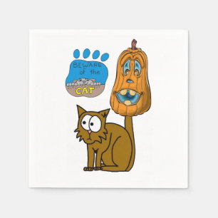 Halloween Paper Napkins, Cat Napkin