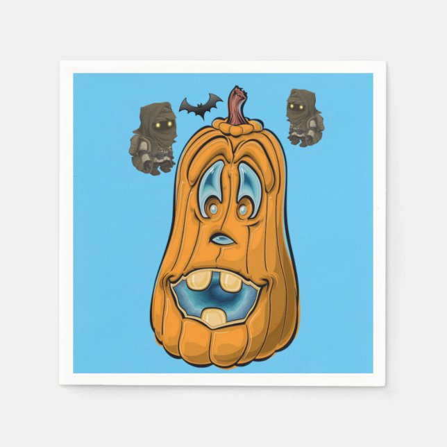 Halloween Paper Napkins, Pumpkin Napkin (Front)
