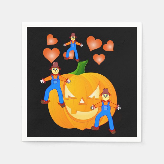 Halloween Paper Napkins, Pumpkin Napkin (Front)