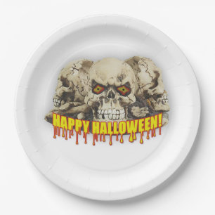 Halloween Paper Plates 9"/Skulls