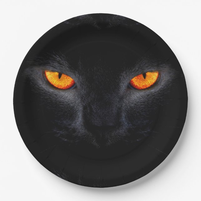 Halloween Paper Plates/Black Cat Plate (Front)