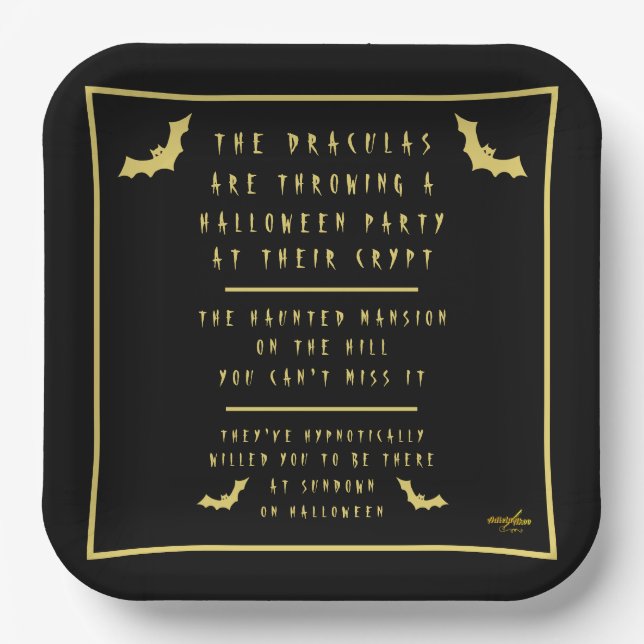 Halloween Paper Plates by Poet Adiela Akoo (Front)