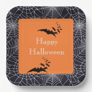 Halloween Paper Plates-Spider Webs Paper Plate