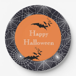 Halloween Paper Plates-Spider Webs Plate