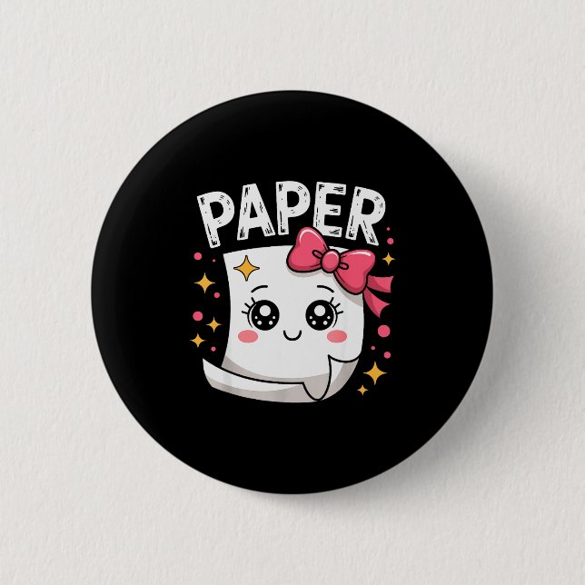 Halloween Paper Scissors Rock Matching Cute Paper  2 Inch Round Button (Front)