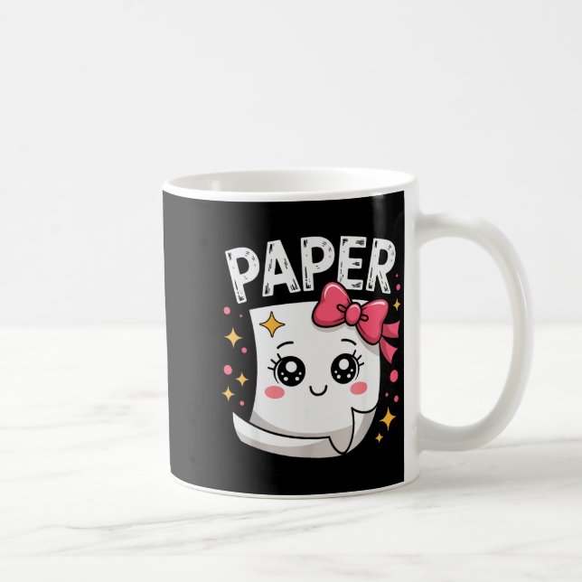 Halloween Paper Scissors Rock Matching Cute Paper  Coffee Mug (Right)