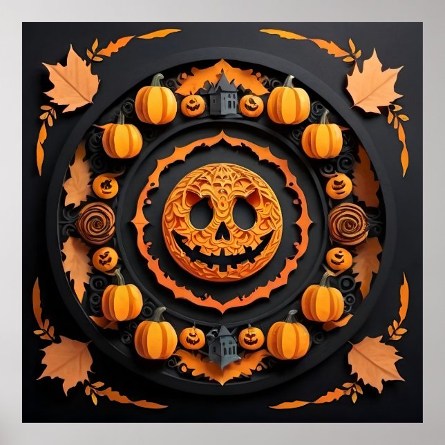 Halloween Papercuat Mandala Poster (Front)
