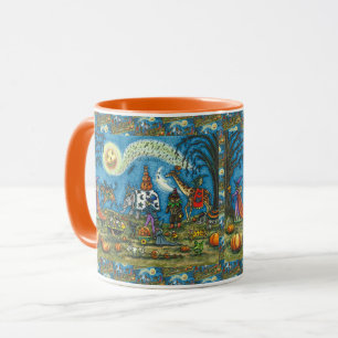 HALLOWEEN PARADE Witch Giraffe Bear Zebra Skellies Mug