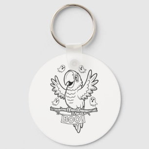 Halloween Parrot Boo For Kids To Colour And Paint Keychain