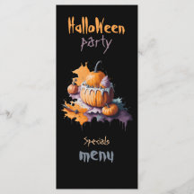 Halloween partie plat menu noir arrière - plan