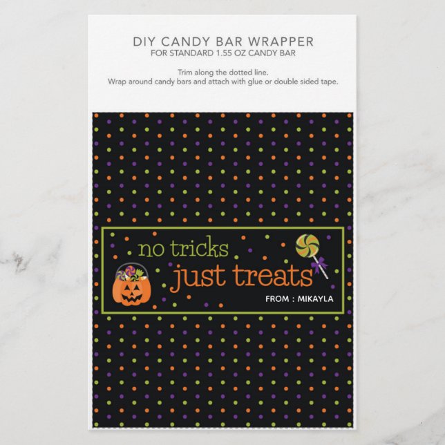 Halloween Party 1.55 oz Candy Bar Wrapper (Front)