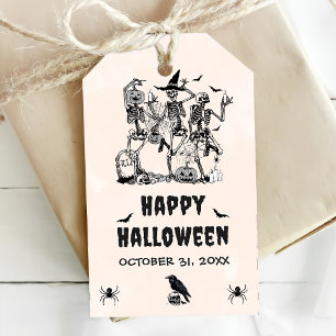 Halloween Party Adult Vintage Gothic Skull  Gift Tags