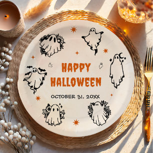 Halloween Party Adult Vintage Gothic Skull Paper Plate