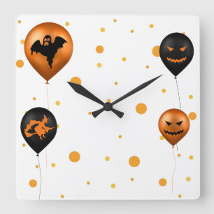 Halloween Party Balloons - Wall Clock