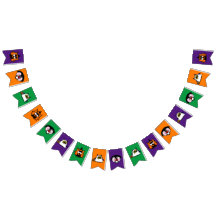 Halloween Party Banner with Witch, Ghost, and Vamp