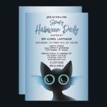 Halloween Party Big Eyes Black Blue Evil Cat Invitation<br><div class="desc">Halloween Party Big Eyes Black Blue Evil Cat Invitation. Unique,  beautiful,  stylish design. Easy to be personalized. Font style,  size and colours can be changed. Matching items are available.</div>
