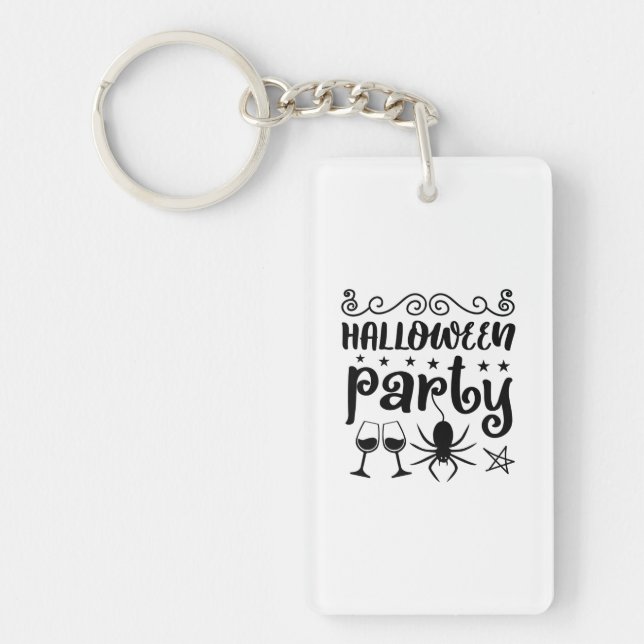 Halloween Party Birthday Keychain (Front)