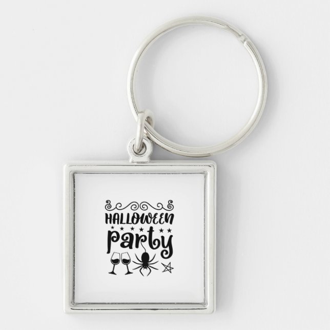 Halloween Party Birthday Keychain (Front)