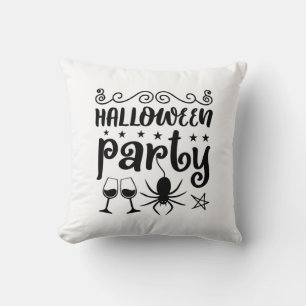 Halloween Party Birthday Throw Pillow