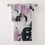 Halloween Party Black Cat Evil Pumpkins Scary Owls Bath Towel Set<br><div class="desc">Halloween Party Black Cat Evil Pumpkins Scary Owls Bath Towel Set. Unique,  beautiful,  stylish design. Easy to be personalized. Font style,  size and colours can be changed. Matching items are available.</div>