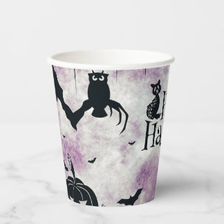 Halloween Party Black Cat Evil Pumpkins Scary Owls Paper Cups