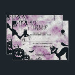 Halloween Party Black Cat Evil Pumpkins Scary Owls RSVP Card<br><div class="desc">Halloween Party Black Cat Evil Pumpkins Scary Owls RSVP Card. Unique,  beautiful,  stylish design. Easy to be personalized. Font style,  size and colours can be changed. Matching items are available.</div>