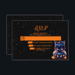 Halloween Party Black Cat Pumpkin Horror Scary RSVP Card<br><div class="desc">Halloween Party Black Cat Pumpkin Horror Scary RSVP Card. Unique,  beautiful,  stylish design. Easy to be personalized. Font style,  size and colours can be changed. Matching items are available.</div>