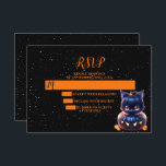 Halloween Party Black Cat Pumpkin Horror Scary RSVP Card<br><div class="desc">Halloween Party Black Cat Pumpkin Horror Scary RSVP Card. Unique,  beautiful,  stylish design. Easy to be personalized. Font style,  size and colours can be changed. Matching items are available.</div>