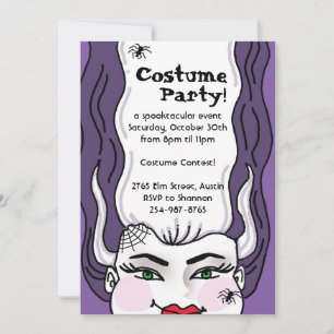 Halloween party - bride of frankenstien invitation