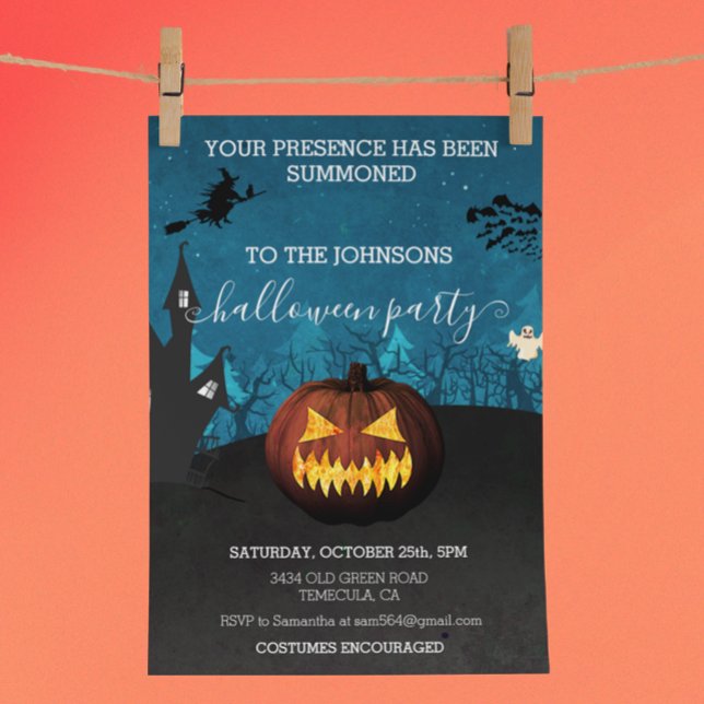 Halloween Party Budget Pumpkin  Invitation (Creator Uploaded)