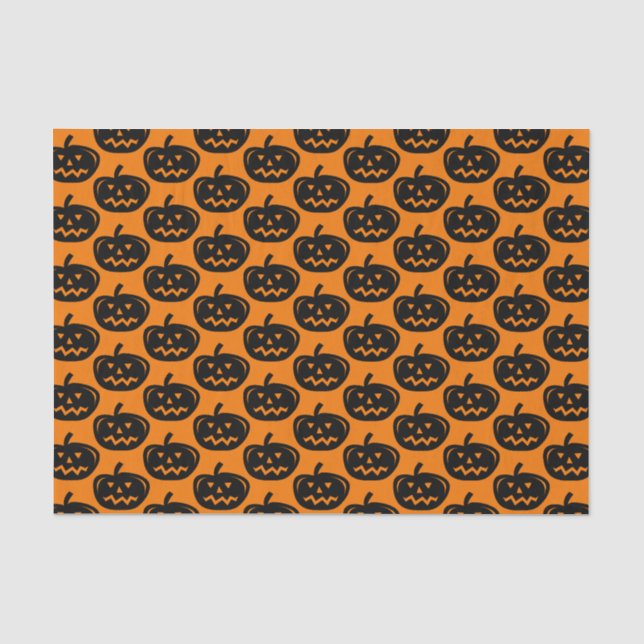 Halloween party carved pumpkin head gift filler tissue paper (Front)