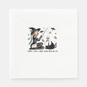 Halloween Party Cat Mom Costume Long Sleeve T-Shir Napkin