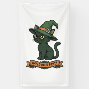 Halloween Party Cat Vintage Vector Design_1 Banner