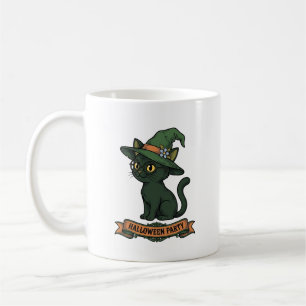 Halloween Party Cat Vintage Vector Design_1 Coffee Mug