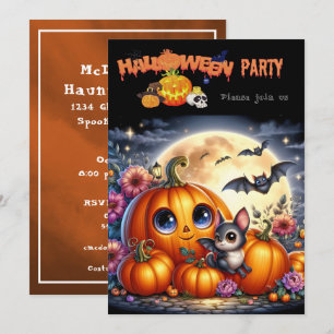 Halloween Party Colourful & Editable Invitation
