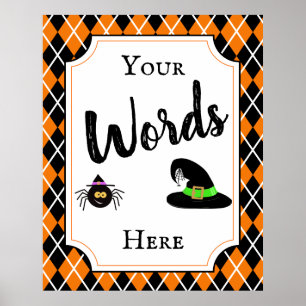 halloween party create your spooky witch spider poster