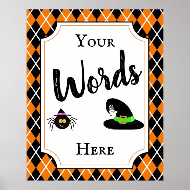 halloween party create your spooky witch spider poster (Front)