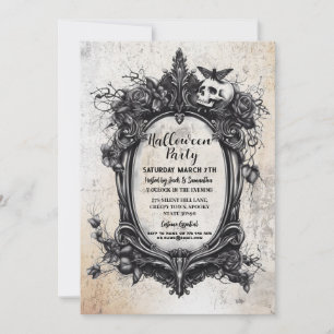 Halloween Party Creepy Frame Gothic Birthday Invitation