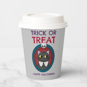 Halloween party cup, cat in portrait paper cups