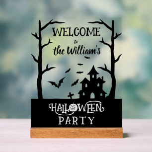 Halloween Party Custom Family Name Welcome Sign