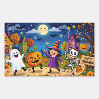 Halloween Party - Cute Illustration & Silver Kids Sticker
