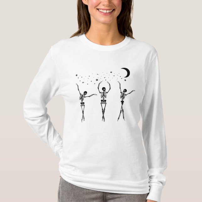 Halloween Party Dancing Skeleton Shirt Skeletons  (Front)