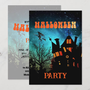 Halloween Party Dark Witch House Invitation Éffray