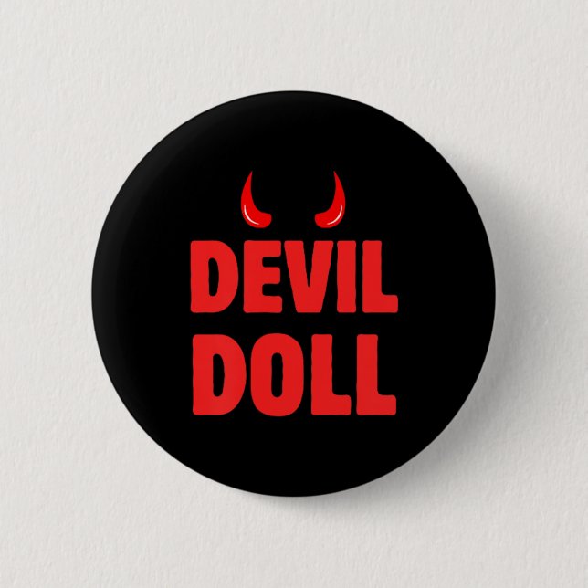Halloween Party Demon Horns And Evil Demonic Devil 2 Inch Round Button (Front)