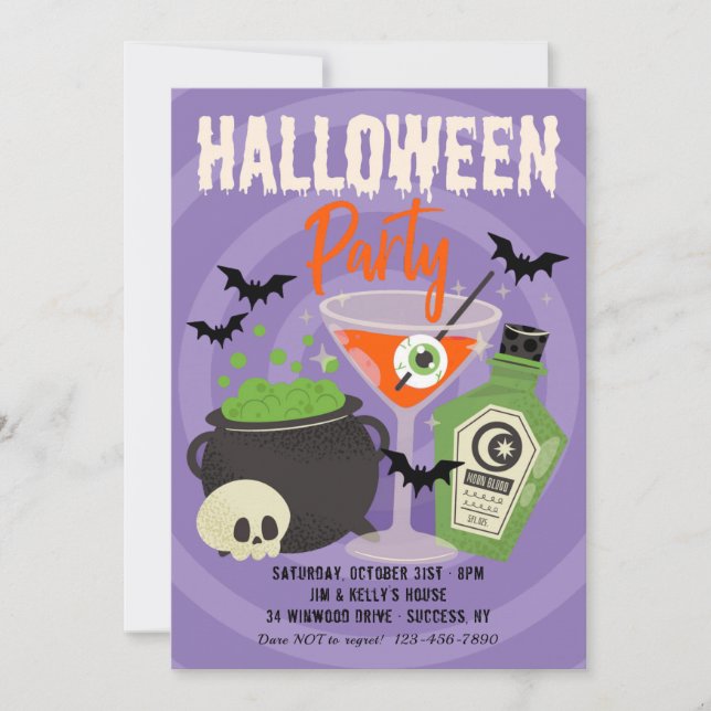Halloween Party Drinks Invitation (Front)