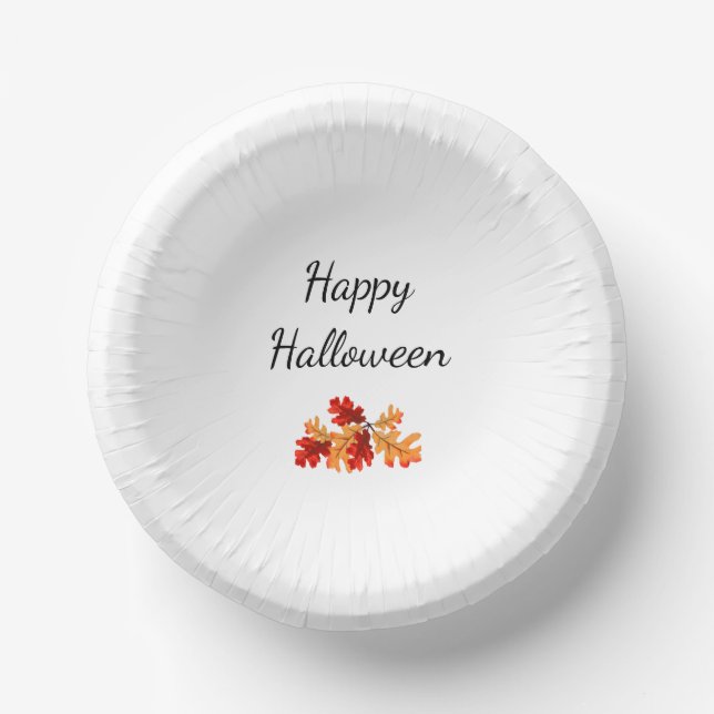 Halloween Party Elegant Fall Leaves   Paper Plate (Front)