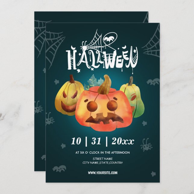 Halloween Party Event Invitation (Front/Back)